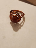 Handmade Copper Crystal Rings - Carnelian