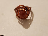Handmade Copper Crystal Rings - Carnelian