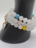 White Jade Bracelet with Elephant Pendant