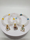 White Jade Bracelet with Elephant Pendant