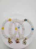 White Jade Bracelet with Elephant Pendant