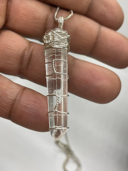 Crystal Quartz & Sterling Silver Pendant